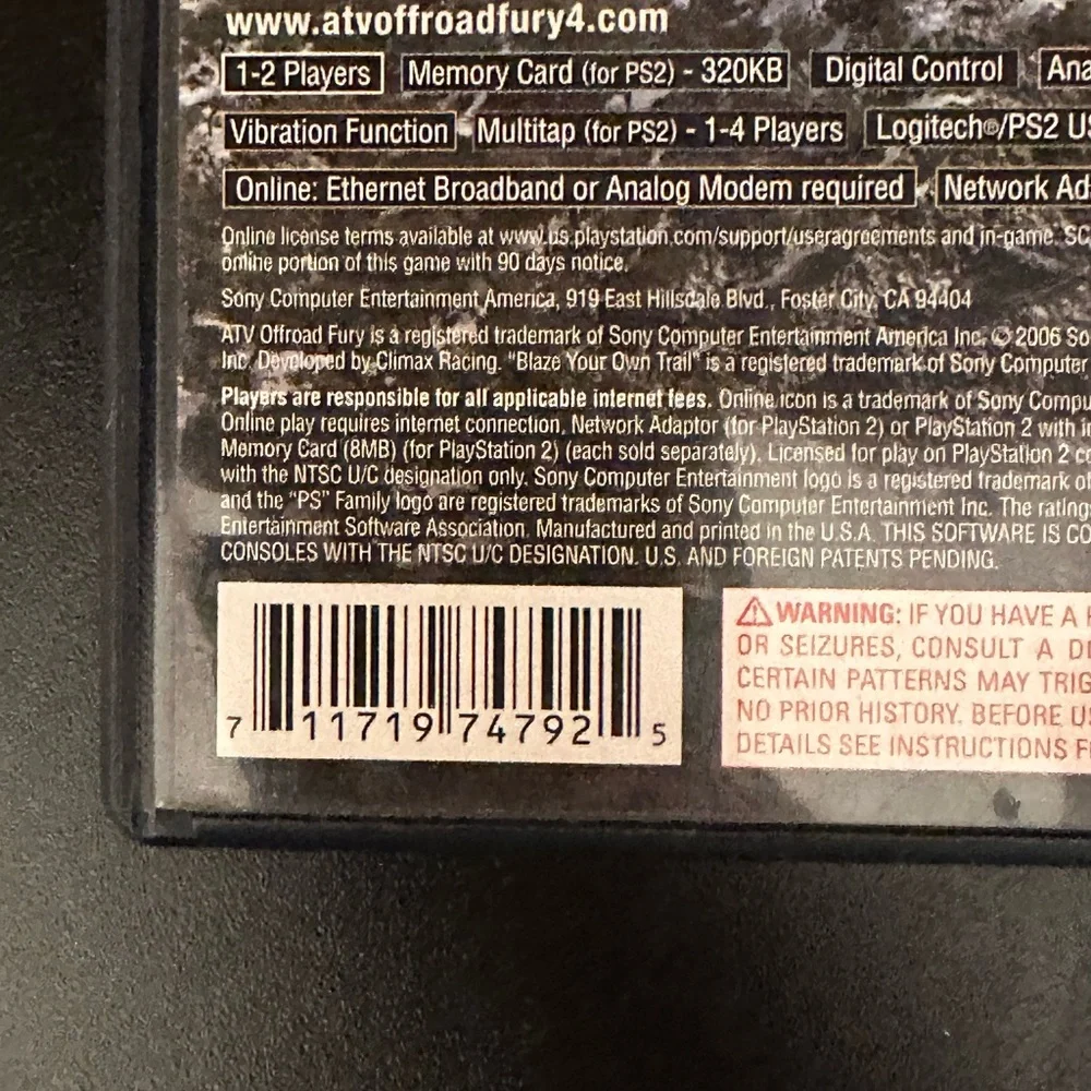 ATV Offroad Fury 4 (Sony PlayStation 2, 2006) PS2 Complete CIB Tested